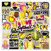 50 Softball Stickers: Waterproof Sports Decals for Phone Cases, Diaries, and Storage Boxes.