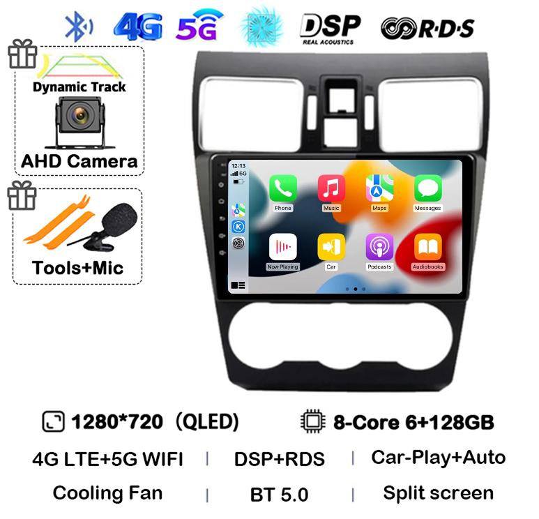 Android 14 Carplay Auto WIFI+4G Car Radio For Subaru WRX Forester 4 SJ 2016-2022 Multimedia Video Player Stereo GPS Head Unit BT