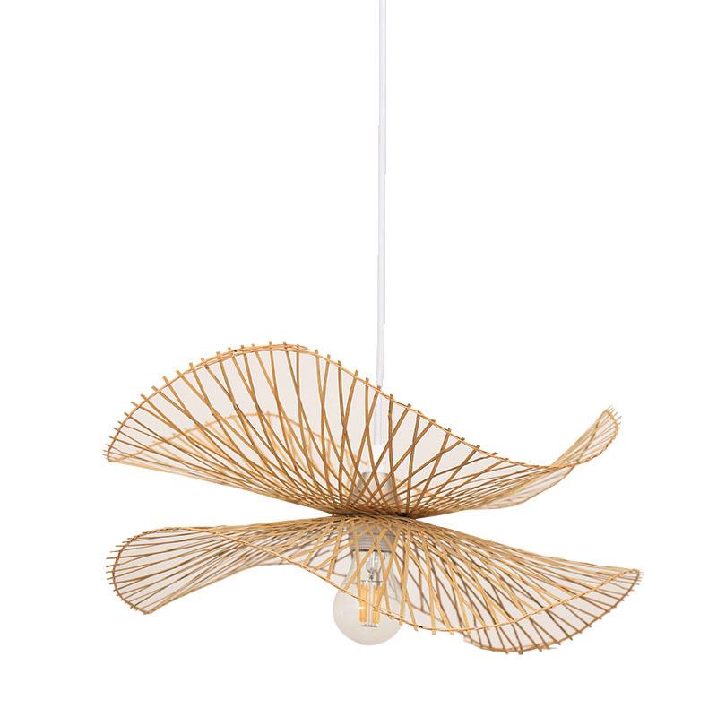 Japanese Wabi Sabi LED Ceiling Lights Bamboo Rattan Pendant Lamps for Living Dining Bedroom Home Decoration Chandelier