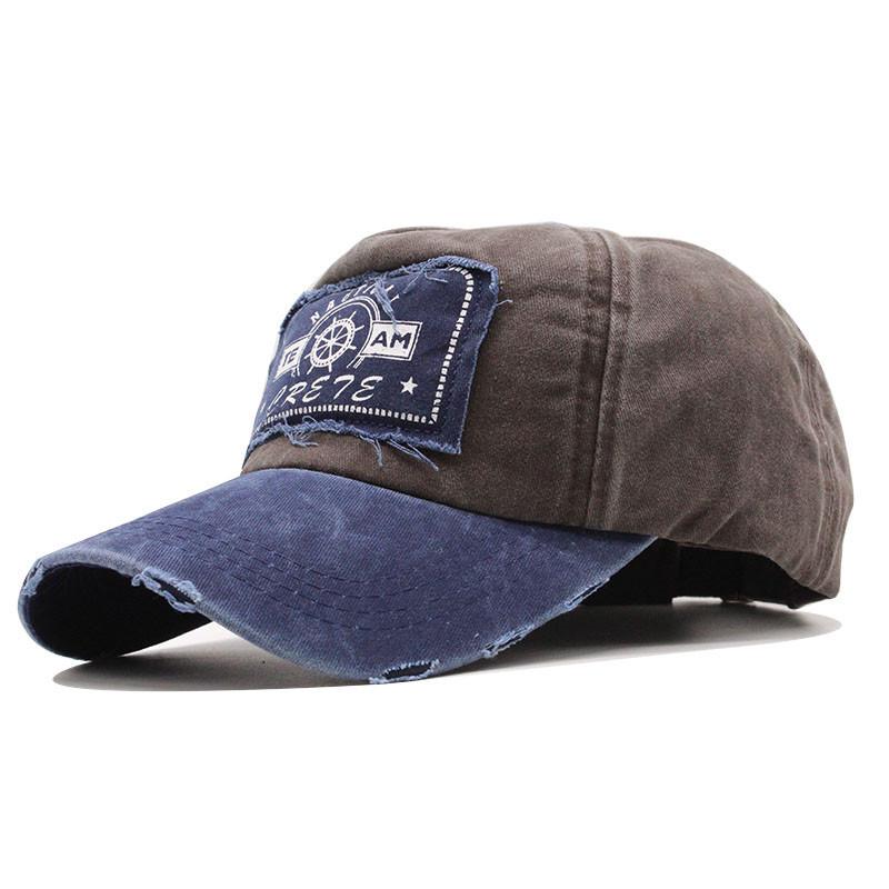 Edged Retro Alphabet Baseball Hat Classic Patch Color Matching Cap Men'S And Women'S Outdoor