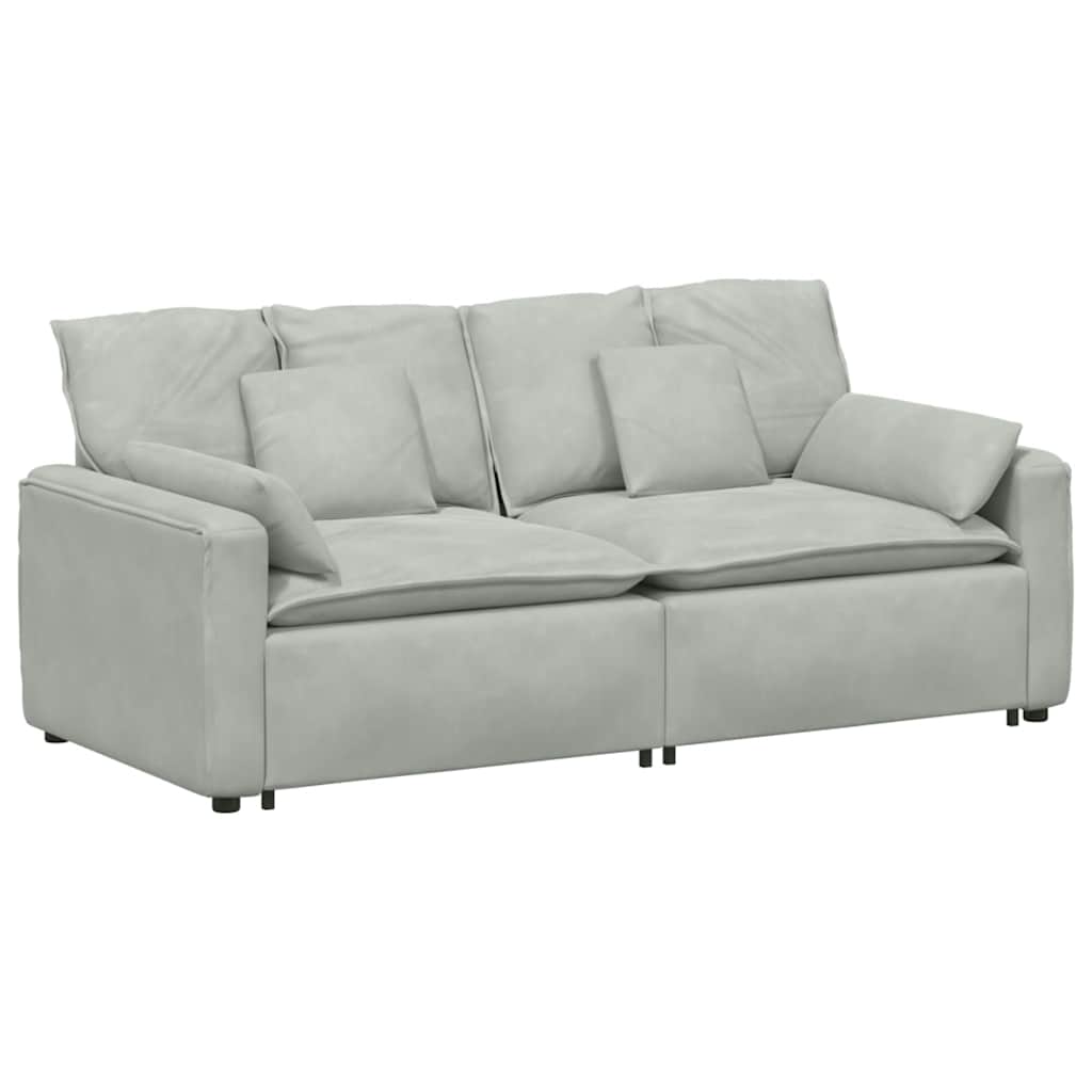 Modular Sofa with Cushions Light Grey