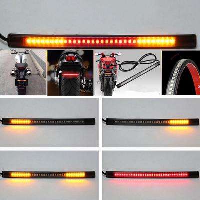 לוחית רישוי גמישה לאופנוע LED אור בלם זנב עצור מנורת איתות