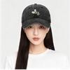 Korean 2025 Floral Embroidered Curved Brim Baseball Cap for Women - Sun Protection & Face Slimming Design