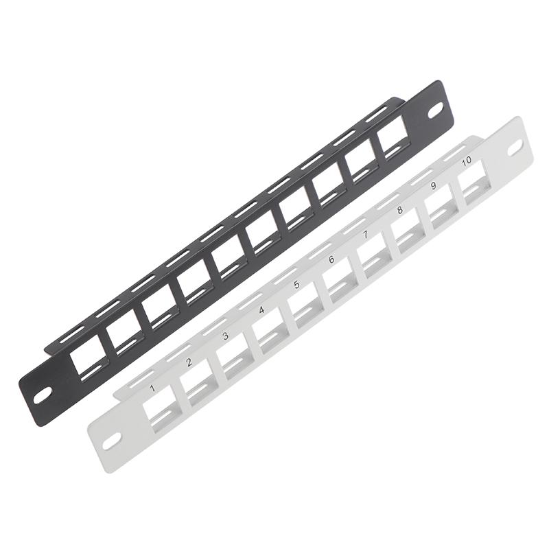 Pannello Patch Vuoto 1U 10 Porte di Rete per Montaggio a Rack Keystone Standard Gestione Cavi di Rete