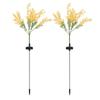 J-ouuo 2 Stück Rapsblumen-Solarleuchte IP44 Wasserdicht Solarbetriebene Blumen-Garten-Erdspießleuchte für Hof Veranda Zaun Terrasse