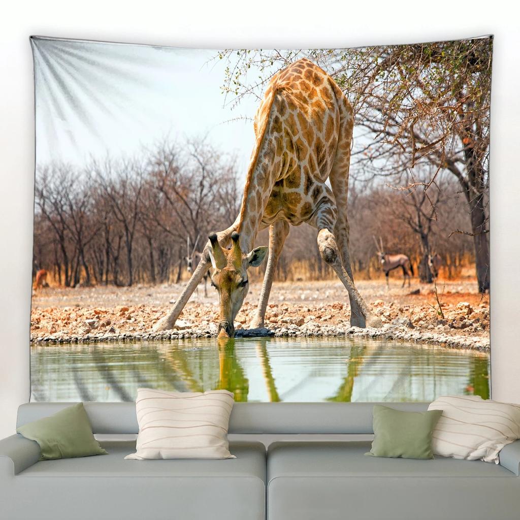 Giraffe Pattern Tapestry Bedroom Living Room Tapestry Home Wall Decoration Tapestry