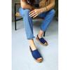 Women's Arya Jeans Blue Suede Genuine Leather Espadrilles Sandals Casual Quality Style Sandals