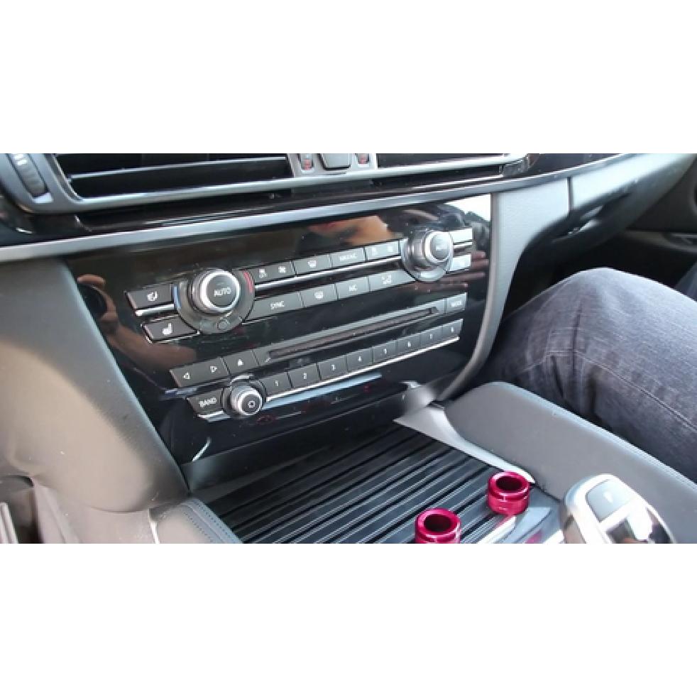 3pc Red AC Climate Control Radio Volume Knob Ring Covers For BMW 5 6 7 Series