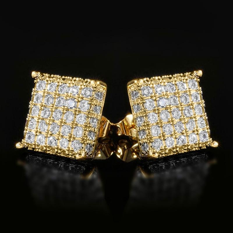 Minimalist Square Stud Earrings for Women/Men Micro Paved CZ Stone Fashion Versatile Couple Earrings 2022 Trend Jewelry