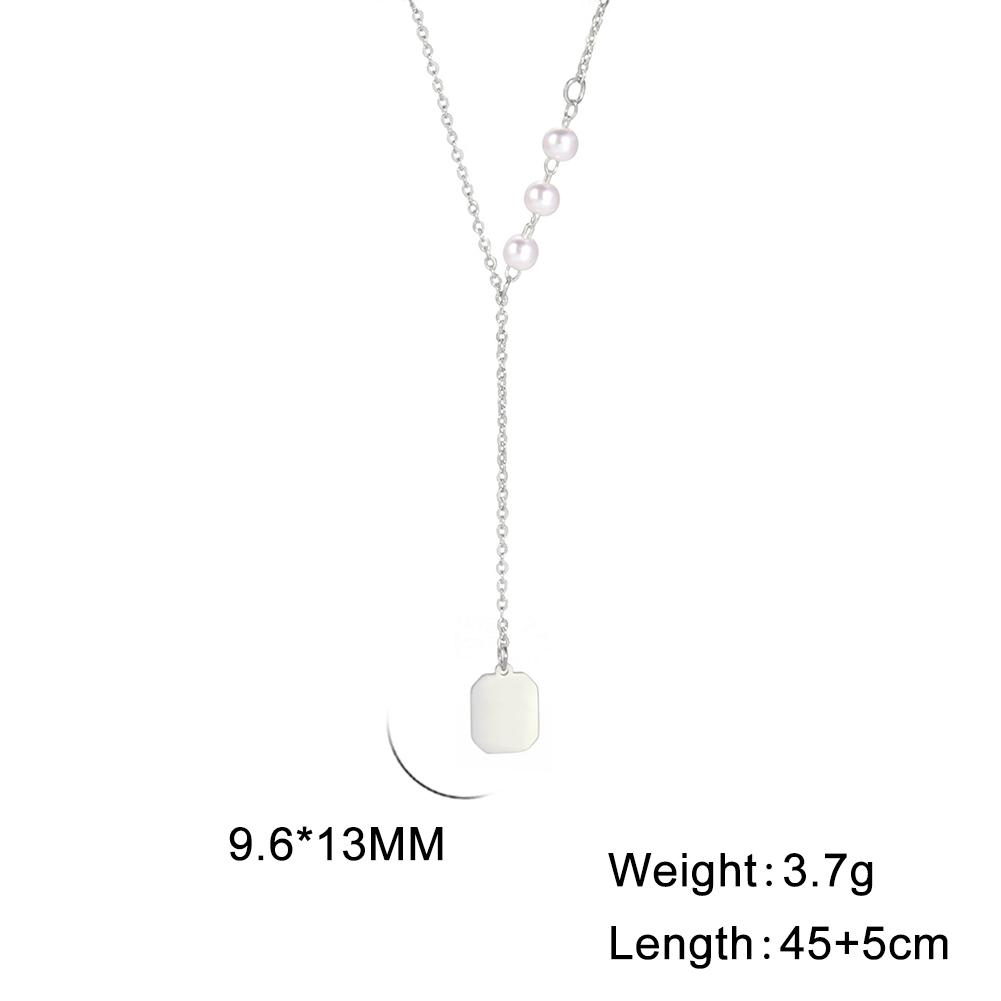 

Teamer Popular Beads Neck Chain Imitation Pearl Choker Necklaces Women Stainless Steel Heart Chocker Jewelry On The Neck Pendant