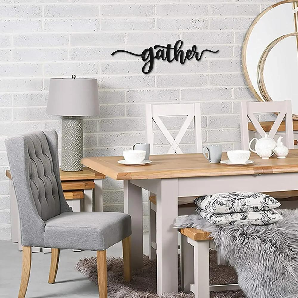 Gather Metal Wall Art Signs Elegant Wall Decorations for Living Room and Kitchen - Stylish and Modern Accent for Your Home Space