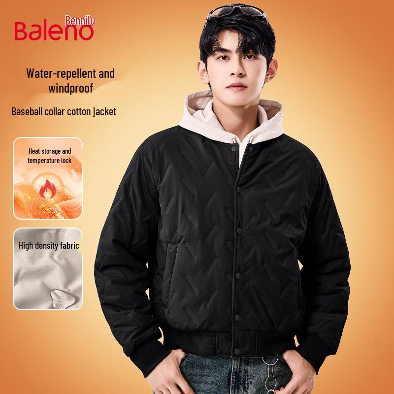 

Baleno Men s Winter Fleece-Lined Baseball Collar Padded Jacket M