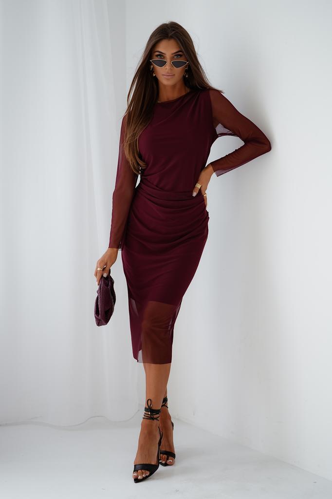 Sukienka tiulowa LUSH Bordo S/M