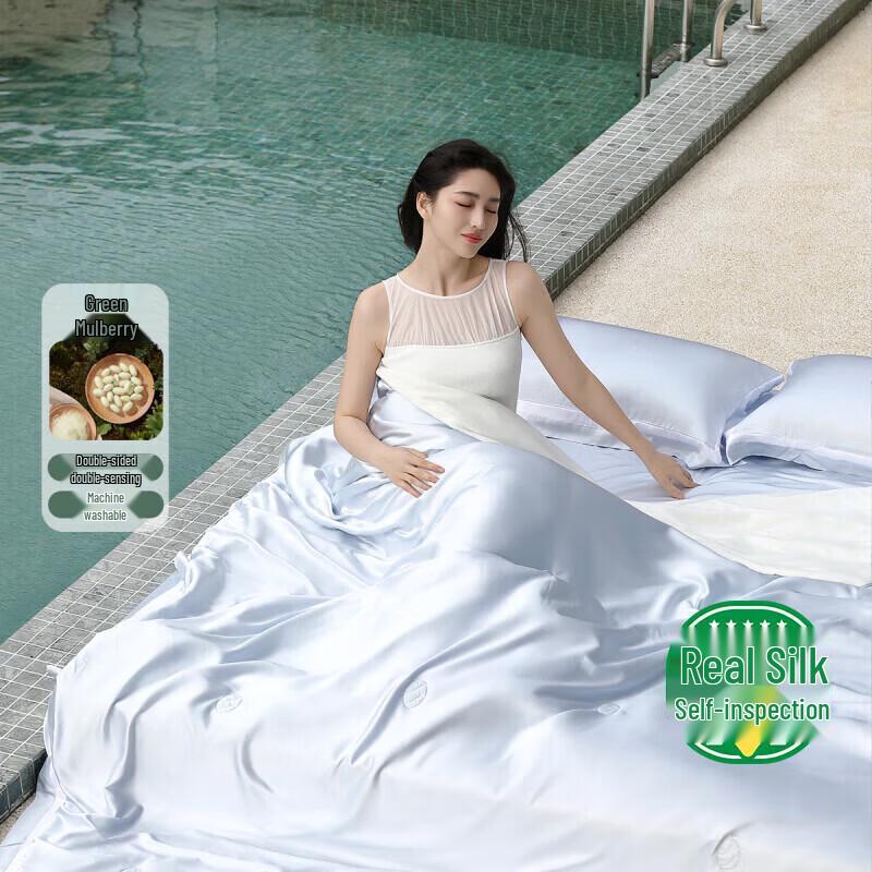 Mercury Home Textiles 100% Tussah Silk Summer Cooling Quilt