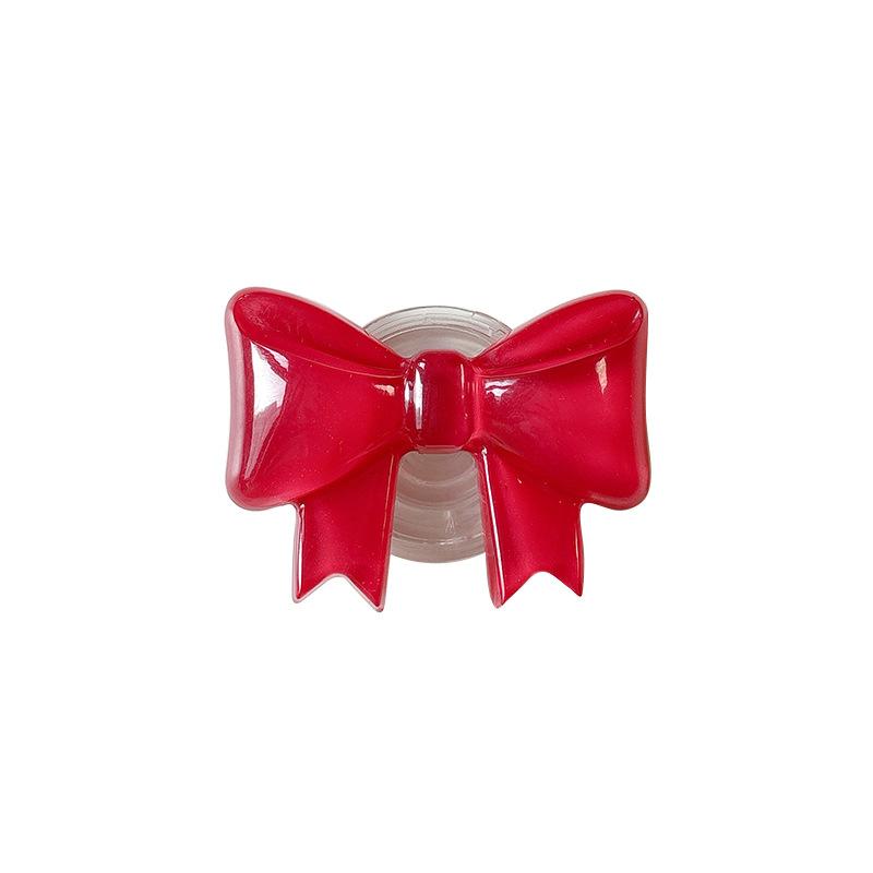 Solid Color Bow Mobile Phone Airbag Bracket Paste Retractable Ring Girl Desktop Drama Support