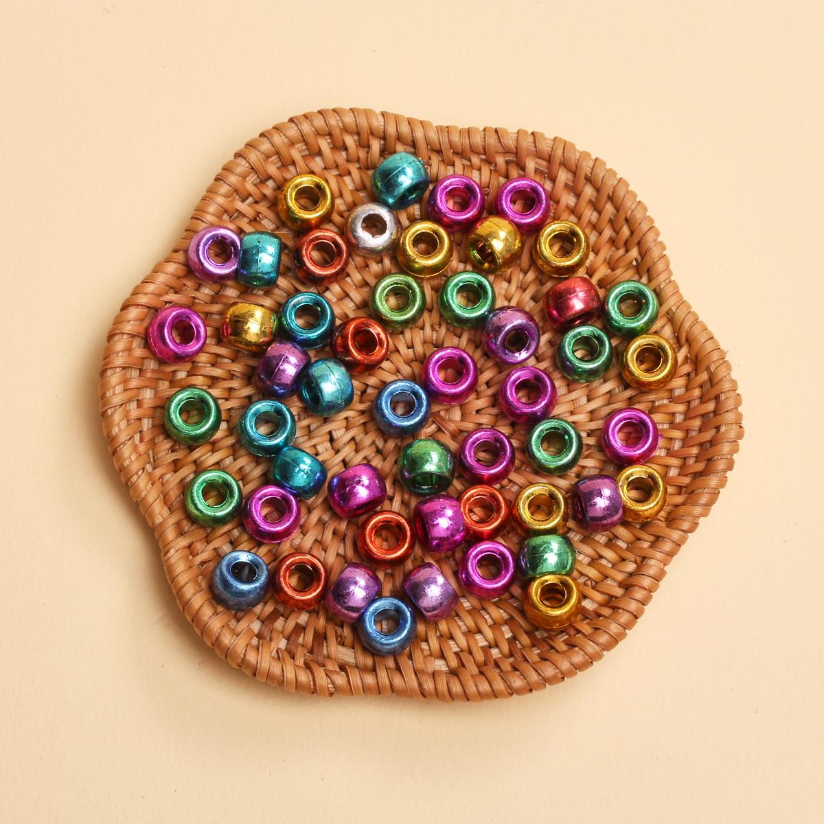 

Бусины для волос для девочек, детские акриловые бусины, браслет, ожерелье, 5,5 мм x 8,5 мм, ручная работа, мода, 50 шт./пакет, красочные бусины с большими отверстиями, пони, бусины