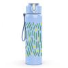 1PC Light Green Leaf Linear Texture 750ml Color Plastic Sports Water Bottle Leakproof Flip Straw Lid For Sports Office Home Use