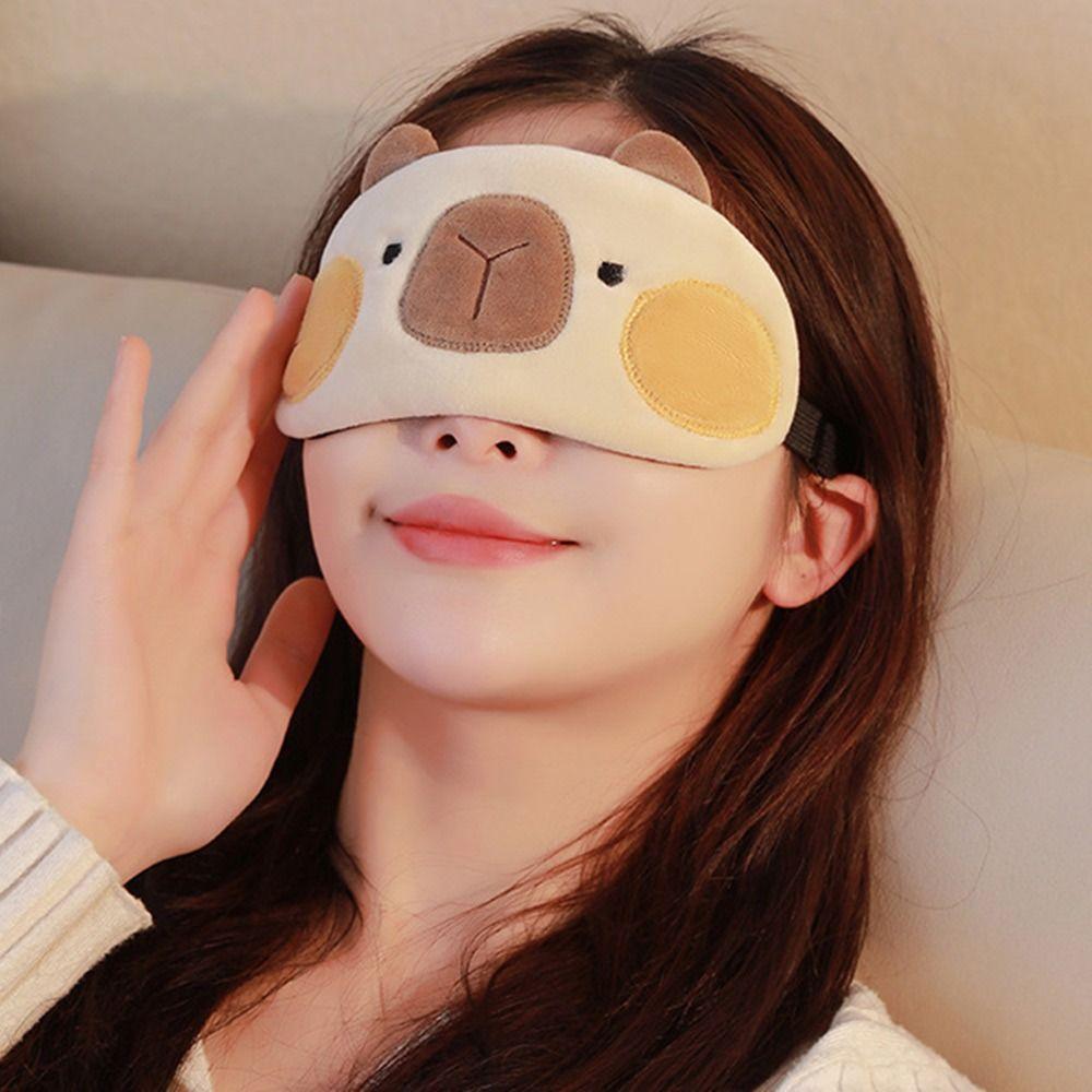 Cooler Cold Gel Kapibala Capybara Sleeping Eyepatch Breathable Plush Eye Patch  Travel Rest Relax