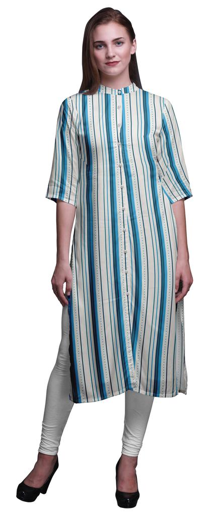 Bimba Printed Straight Kurti Kurtis For Women Summer Clothing Large