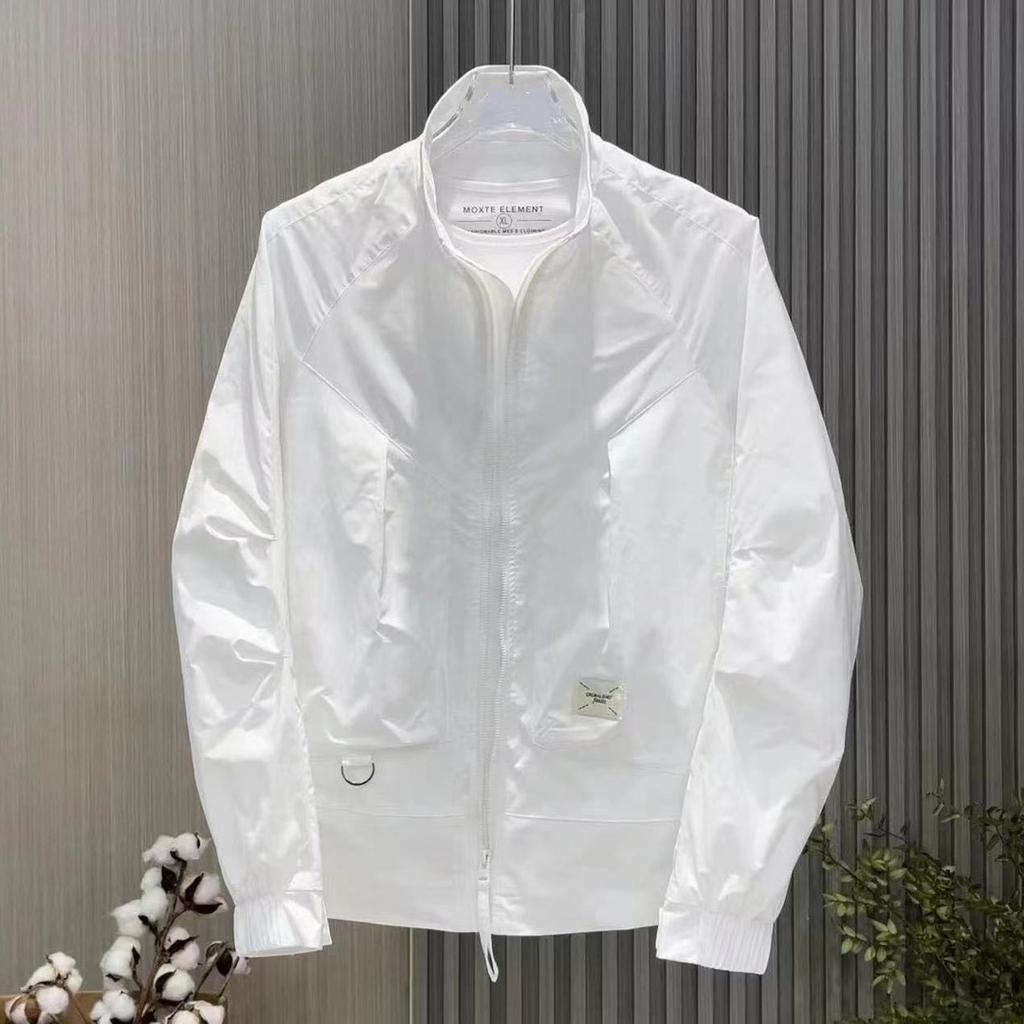 Men's Spring and Autumn Breathable Casual Sports Jacket Stand Collar Solid Color Loose Top