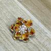 Retro Drip Glaze 3D Enamel Floral Petal Studs in French Pastoral Style