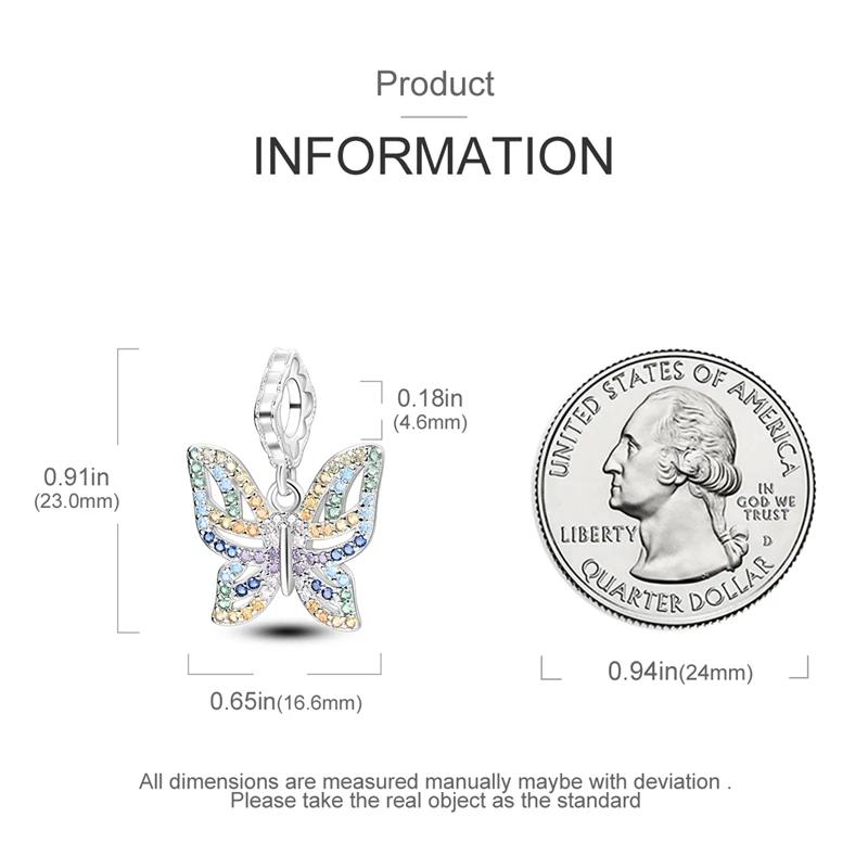 Original Charmscopper Dreamy Colorful Butterfly Beads Fit Charms Platabracelets For Women Jewelry Making Fine Gifts