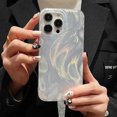 Luxury Laser Silver Phone Case For Samsung S25 S24 S23 S22 S21 Ultra FE A16 A14 A34 A32 A15 A35 A52 A53 A54 A55 5G Bumper Cover