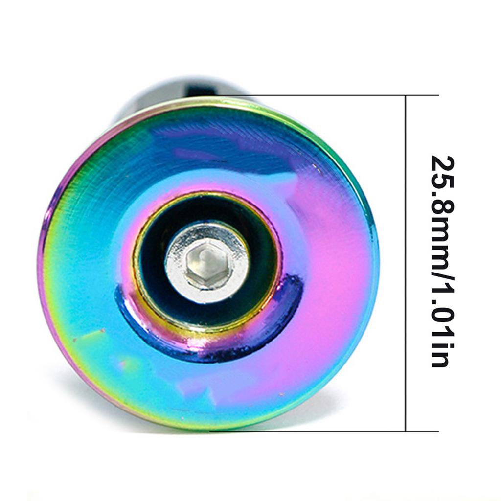1Pair Bike Handlebar Grips Bar Ends Screw Plugs Electroplate Colorful Bicycle Cycling Accessory