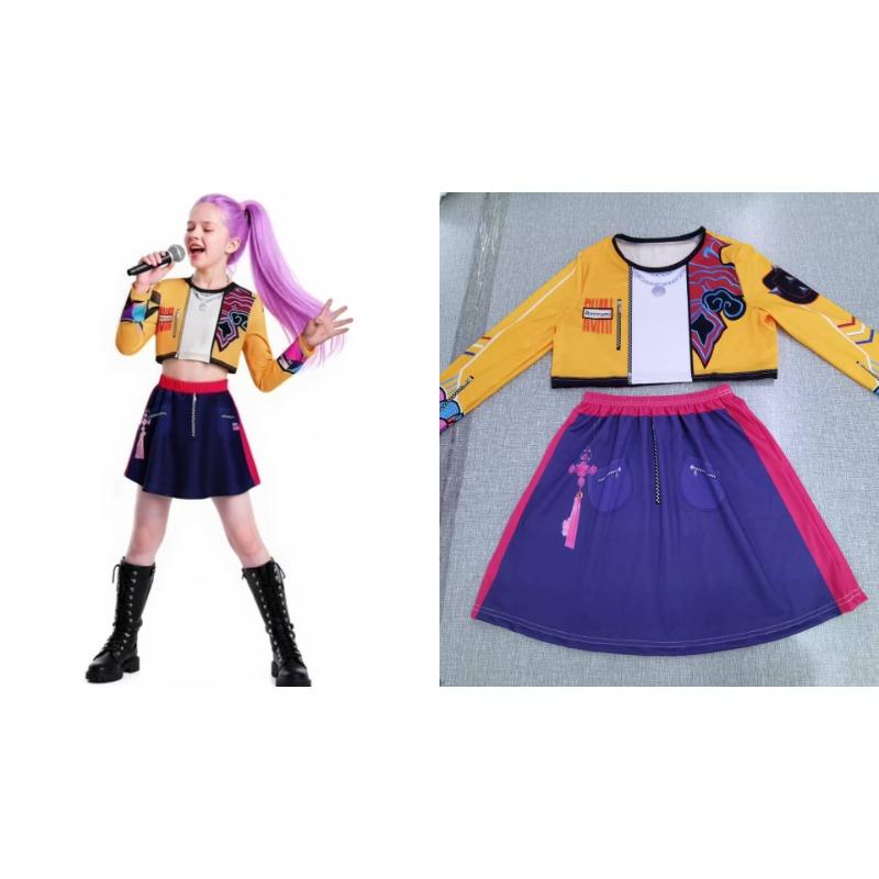 Drucken Lustige Sänger Band Themenparty Cosplay Kostüme für Kinder Mädchen Halloween Weihnachten Festival Rollenspiel Verkleidung Outfit