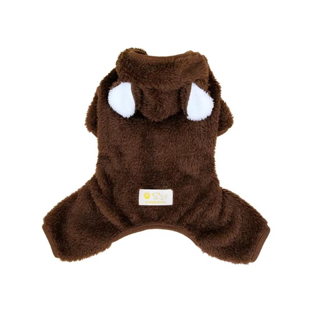 Cute Bear Molding Dog Jumpsuit Fleece Warm Puppy Costume Winter Dog Clothes for Small Dogs
