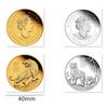 Metal 2022 Año Animal del Zodiaco Conmemorativo Moneda Tallados Finos Textura Clara Portátil Multiusos Artesanía Conmemorativa Decoración del Hogar