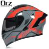 Full Face Motorcycle Helmet With Visor Flip-Up Men Women Adult ABS Safety Winter Riding Gear Gray Black