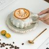 New Coarse Pottery Coffee Cup, Plate, Hand Brewed Coffee Afternoon Tea Set, Vintage Creative Souvenir