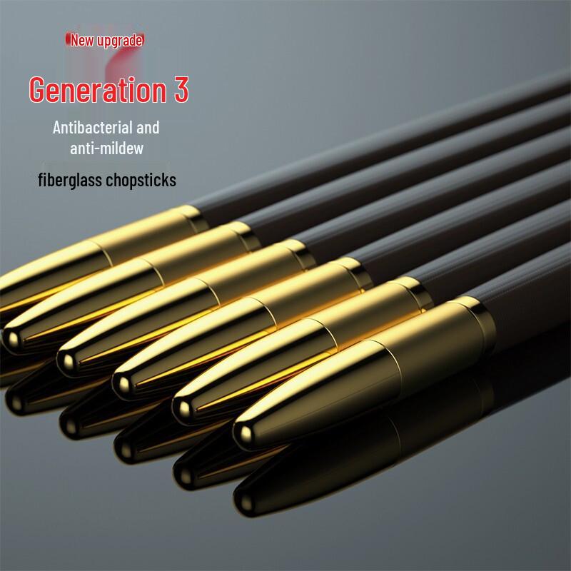 Shihua Premium Reusable Alloy Chopsticks (10 Pairs)