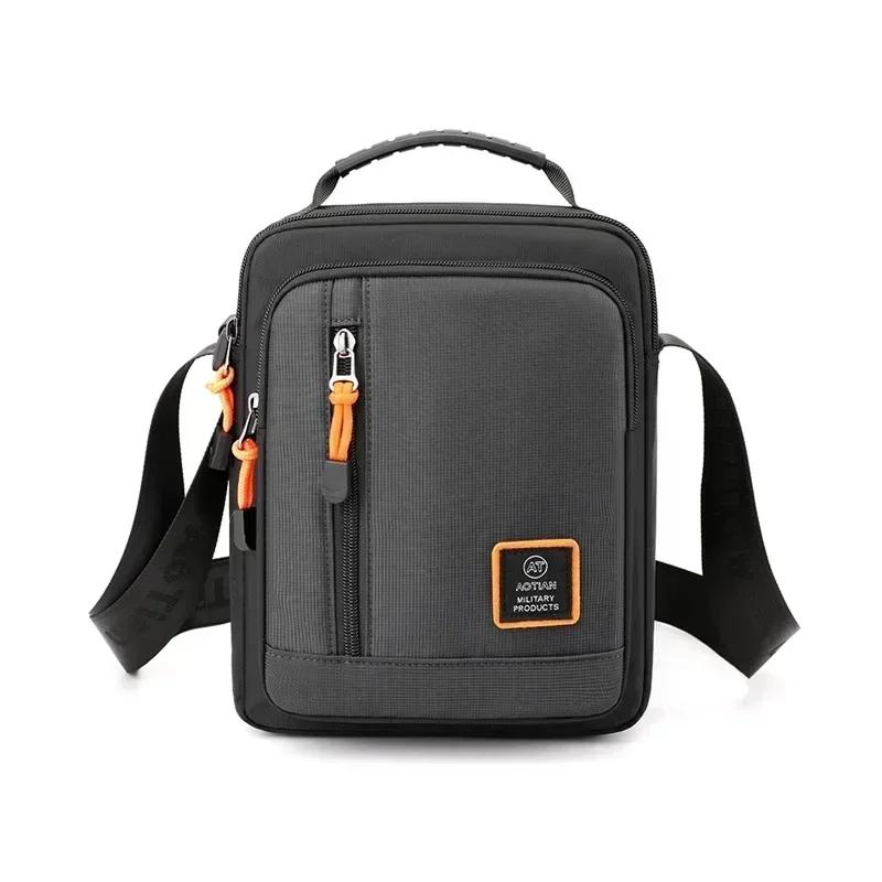 Moda 3 camadas dos homens pequena bolsa de ombro alta qualidade durável náilon masculino bolsa portátil saco do mensageiro aleta mini cintura saco