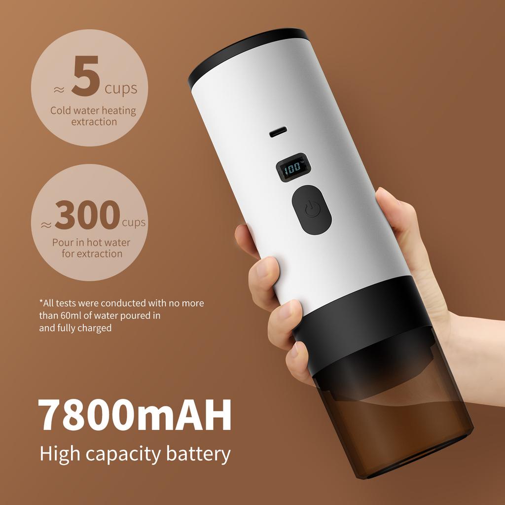 3-in-1 Wireless Electric Espresso Coffee Machine for Car & Home Camping Portable Coffee MakerCapsule Powder Travel Coffee Maker