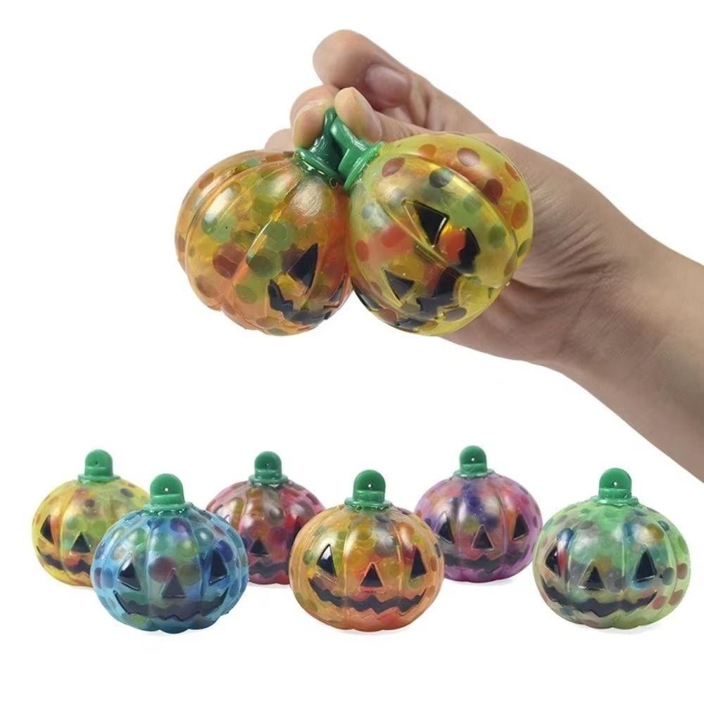 Colorful Halloween Shiny Fidget Toy Soft Pumpkin Stress Balls Squishy Squeeze Ball  Party Favors