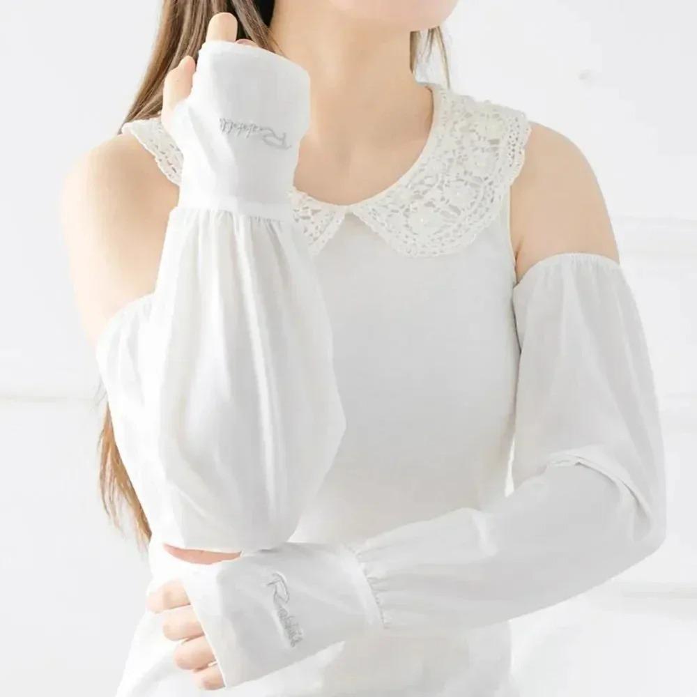 2PCS/Pair Long Length Ice Silk Sleeves Soft Loose UV Protection Sleeves  Summer