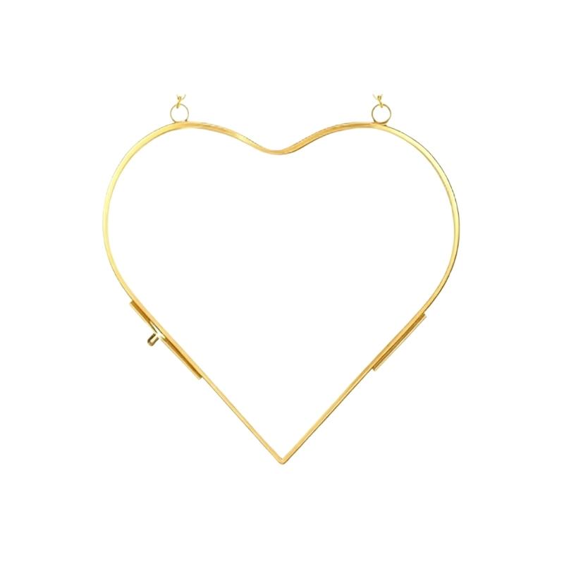 Glas Gepresste Blumen Rahmen Wandbehang Doppelglas Rahmen mit Metallkette für Gepresste Getrocknete Blume Pflanze Golden