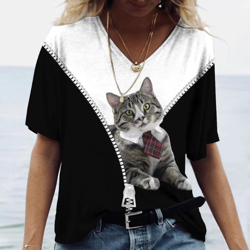 3D Printed Fashion Women's T-shirt Is Breathable and Versatile in Summer
