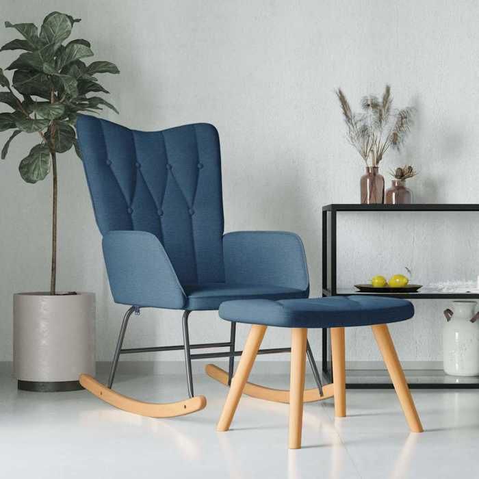 VidaXL Chaise à Bascule avec Tabouret Siège de Relaxation Fauteuil de Salon Salle de Séjour Siège de Salon Maison Intérieur 327626
