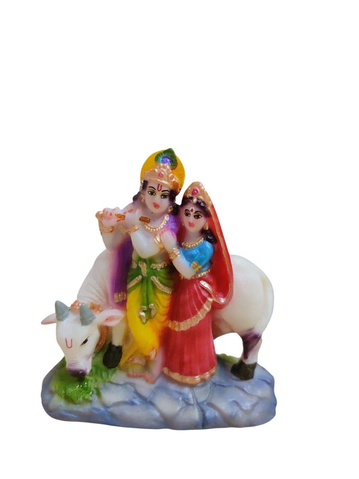 @ Radha Krishna Cow Idol Home Decor Statue 234Gm