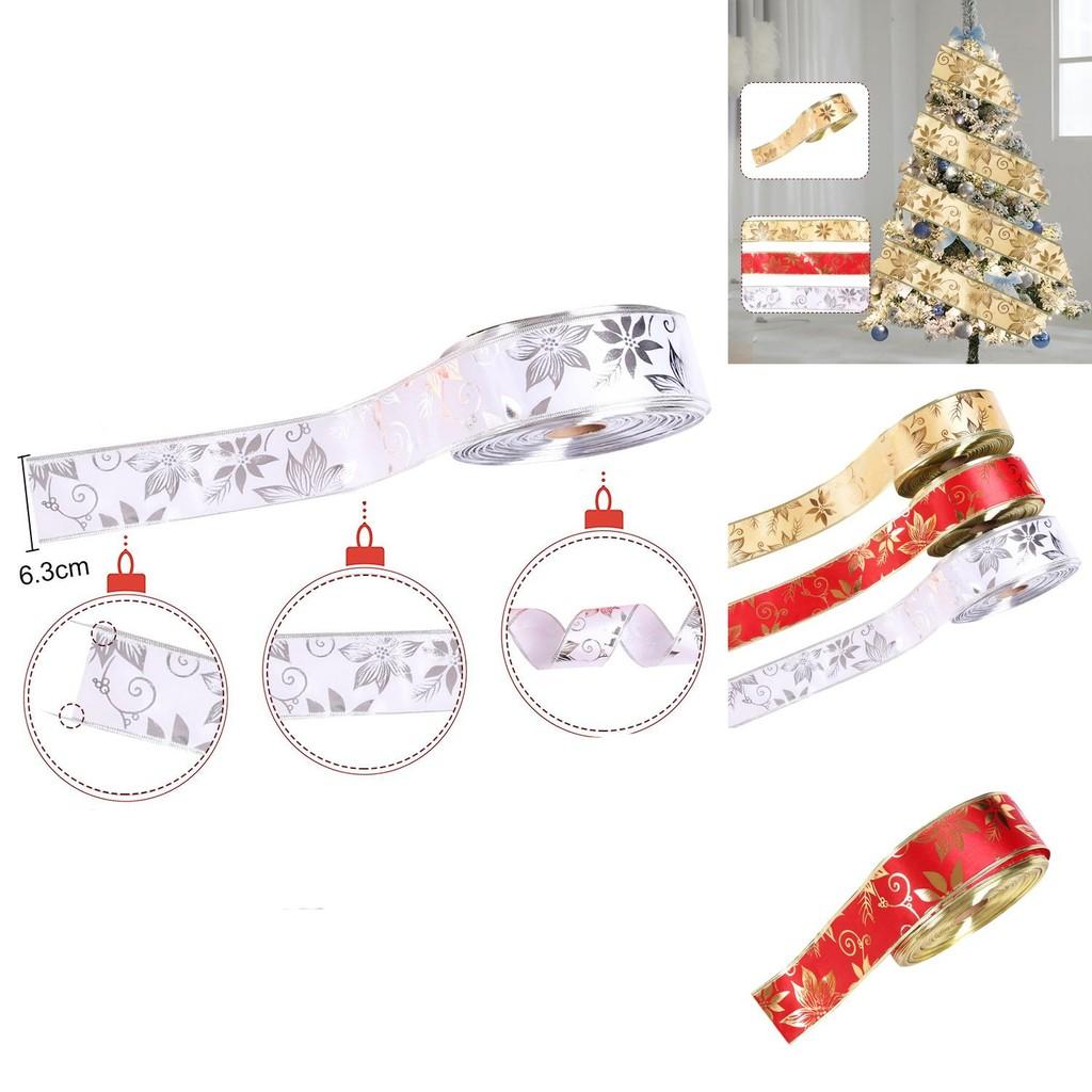 Meter Festive 10 Printed Red Ribbon Bow For Christmas Tree Decoration With Elegant Design