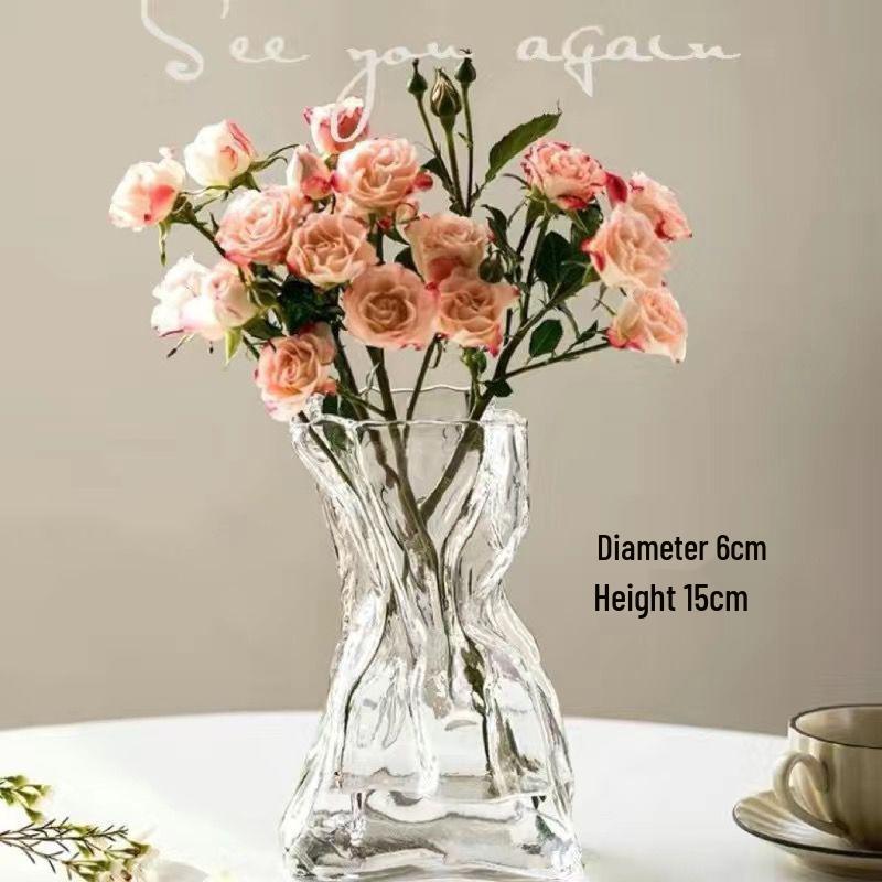 Elegant Glass Vase for Living Room: Luxury Ornament for Lucky Bamboo & Floral Arrangements