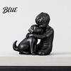 Gemütliche Wohnzimmerdekoration 3D-gedruckte Welpen- und Jungenstatue Hund & Besitzer Skulptur Heilende Hunde Statue Umarmende Figur Dekoration Hausdekoration Ornament