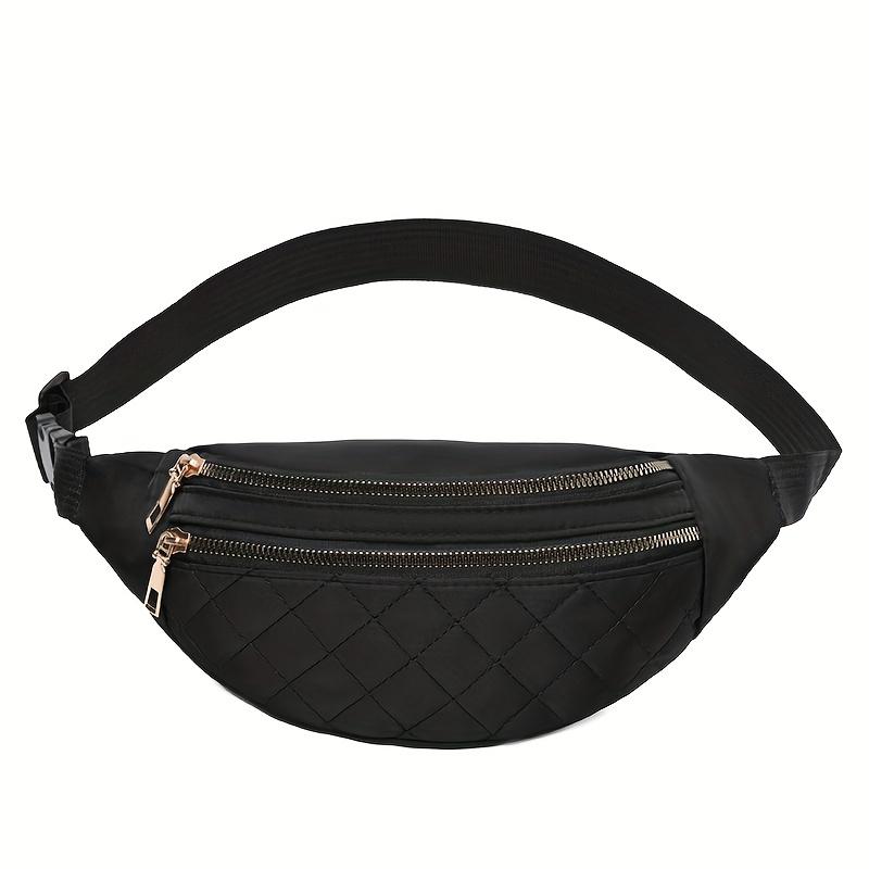 

Женская стеганая нейлоновая поясная сумка Aerocandy черного цвета, отделения на двойной молнии, регулируемый широкий ремень, стильная поясная сумка через плечо для бега, фитнеса Universal чёрный