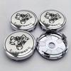 Four 60Mm/2.36-Inch Wolf Head Badges Modified for Car Wheel Center Caps, Suitable for Various Vehicle Models