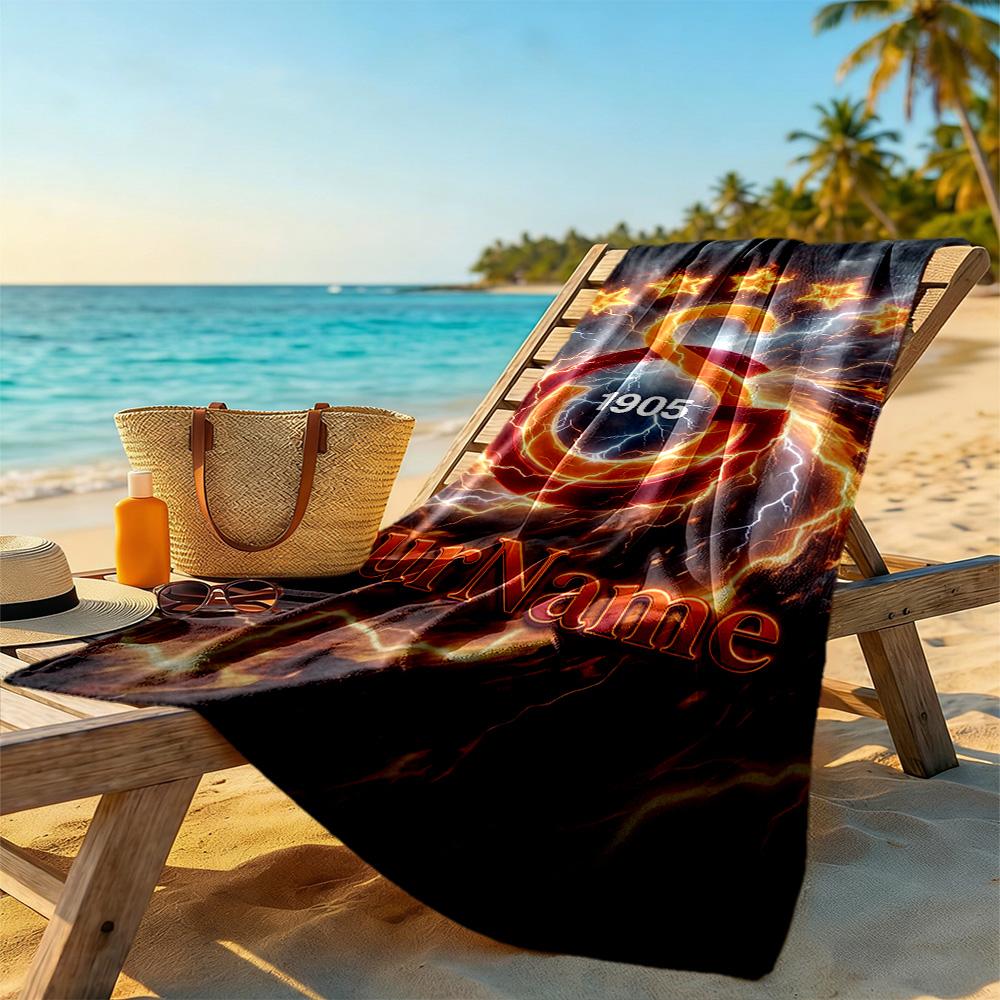 Galatasaray Customized Name Beach Towel High Absorbency Quickdry Ideal For Travel Outdoor Swim Pool Yoga Surf Camping Hiking Gym Gift Holiday