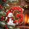 Indoor Holiday Decorations Cute Snowman Letter Christmas Ornament, 2D Flat Personalized A-Z Alphabet Clear Pattern Hanging Decor Acrylic Pendant
