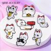 Xiaomi Anime Turbo Granny Cat Collection Enamel Pin Lucky Cat Reading Fierce Cat Holding A Red Hair Dryer Brooch Bag Badge Jewelry Gift